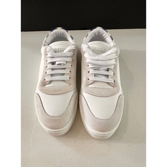 BURBERRY ROBIN WHITE LEATHER SNEAKERS SIZE 39 - Picture 5 of 12